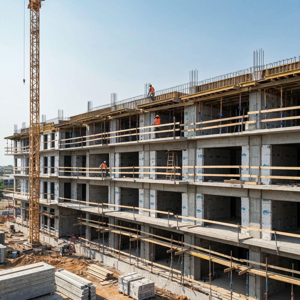 Construção de kitnets em andamento