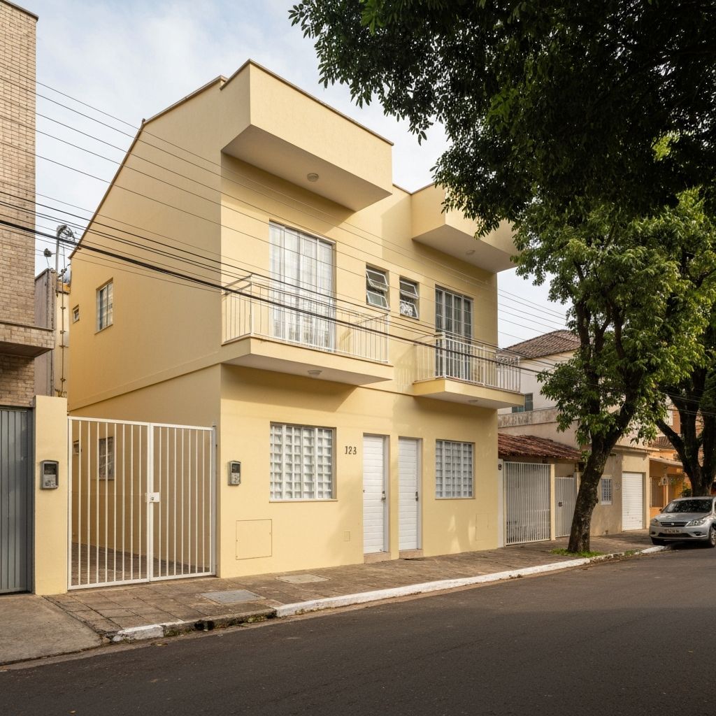 Pequeno prédio de kitnets no Brasil - 2 andares